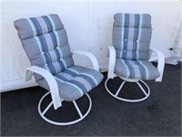 (2) Alum. Swivel Patio Chairs