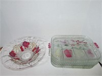 Five pcs Indiana Glass 5 Part Divided \Glass Trays