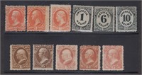 US Official Stamps Mint 1870s issues on dealer car