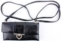 Brighton Black Leather Wallet With Strap