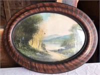 Beveled Oval Antique Frame w/ Convex Bubble Glass