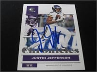 Justin Jefferson Vikings signed Sports Card w/Coa