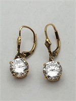 Sterling Silver Clear Stone Earrings