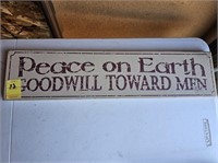 Peace on Earth Wood Sign