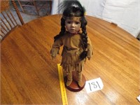 Pocahontas Doll with Stand - Porcelain