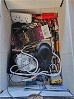 Grab box of batteries/ computer mouse