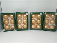 4 Boxes Gold Tone Christmas Ornaments