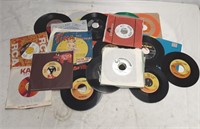 Over 40 LP 45's: Beatles, surfers, beach boys,