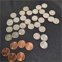 31 DIMES AND 6 PENNIES