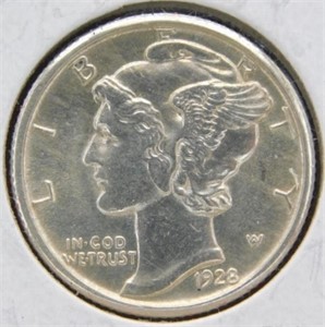 1928 Mercury Head Silver Dime.