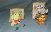 2 Early Boxed Japanese Wind-up Toys