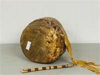 Traditional deerskin ceremonial drum