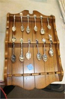 SOUVENIR SPOON DISPLAY AND CONTENTS