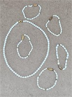 6pc Cultured Pearls - 1 necklace & 5 bracelets