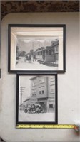 Two framed photos.