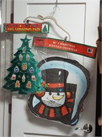 NIP 48" Christmas Jointed Snowman & Foil Tree (2)