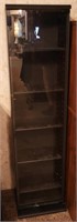 Tall Black Glass Front Display Shelf