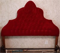 Vintage Queen Red Velvet Bed Frame