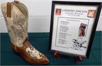 ha(20+) Country Singers Autographed Cowboy Boot