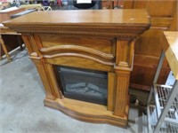 SOLID OAK ELECTRIC MANTLE FIREPLACE