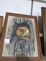 Framed Picture of an Owl NO SHIPPING