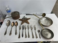 Lot of miscellaneous copper and silver plated