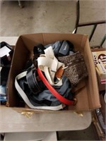 Box of misc and belts