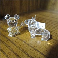 2 CRYSTAL FIGURES (COULD BE SWAROVSKY-UNKNOWN)