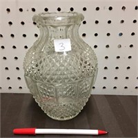 HEAVY PRESSED GLASS VASE