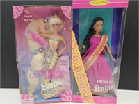 2 NIB Jewel Hair Mermaid Barbie & Indian Barbie