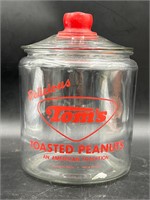 Vintage Tom’s toasted peanuts glass jar & lid