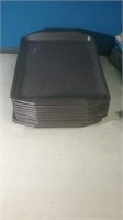 Stack of 12 Brown plastic cafeteria trays