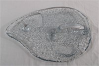 1970s BLENKO Icicle Clear Glass Mouse Platter 2