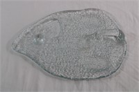 1970s BLENKO Icicle Clear Glass Mouse Platter 1