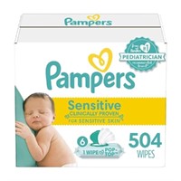Pampers Baby Wipes Sensitive Perfume Free 6X Pop-T