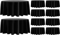$120 10 Pack Black Round Tablecloth 120 Inch