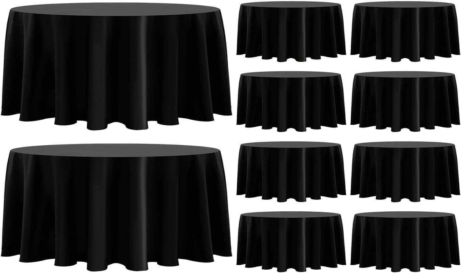 $120 10 Pack Black Round Tablecloth 120 Inch