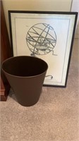 WALL ART AND WASTE BASKET
