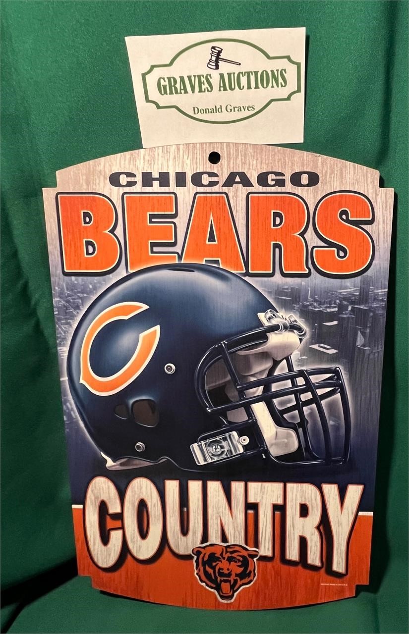 Chicago Bears Country Wood Sign 11x17