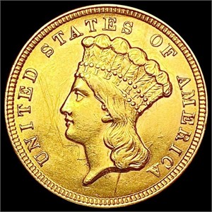1854 $3 Gold Piece UNCIRCULATED