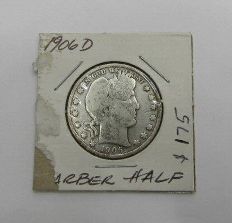 Rare 1906-D Barber Half Dollar