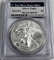 2014 West Point Mint MS 70 PERFECT Silver Eagle