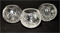 Crystal Rose Bowls Lot of 3