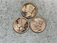 1924 and two 1924D Mercury dimes