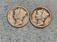 1920 and 1920D Mercury dimes