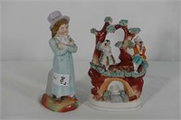 2 Victorian Figurines (Couple in Tree) (Boy)