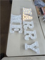 Marry Me. Lighted Letters 9"High & Wedding