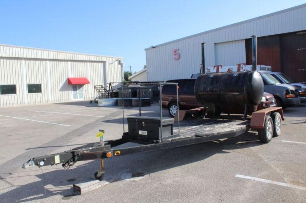 Trailer Mounted Smoker, Approx. 16'L x 75"W,