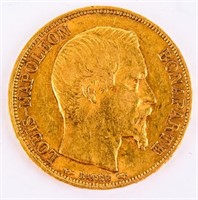 Coin French Gold 20 Francs 1852