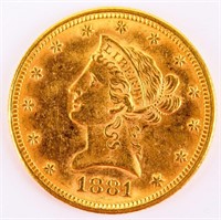 Coin 1881 Liberty  $10 Gold Coin EF!
